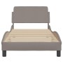 Estructura de cama con cabecero de tela gris taupe 90x200 cm de , Camas y somieres - Ref: Foro24-373109, Precio: 144,40 €, De...