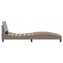 Estructura de cama con cabecero de tela gris taupe 90x200 cm de , Camas y somieres - Ref: Foro24-373109, Precio: 144,40 €, De...