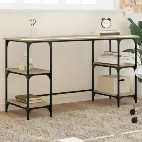 Escritorio metal madera de ingeniería roble Sonoma 140x50x75 cm de , Escritorios - Ref: Foro24-845327, Precio: 87,33 €, Descu...