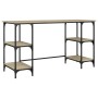 Escritorio metal madera de ingeniería roble Sonoma 140x50x75 cm de , Escritorios - Ref: Foro24-845327, Precio: 88,43 €, Descu...