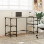 Escritorio metal madera de ingeniería roble Sonoma 140x50x75 cm de , Escritorios - Ref: Foro24-845327, Precio: 88,43 €, Descu...