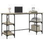 Escritorio metal madera de ingeniería roble Sonoma 140x50x75 cm de , Escritorios - Ref: Foro24-845327, Precio: 88,43 €, Descu...