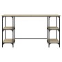 Escritorio metal madera de ingeniería roble Sonoma 140x50x75 cm de , Escritorios - Ref: Foro24-845327, Precio: 88,43 €, Descu...