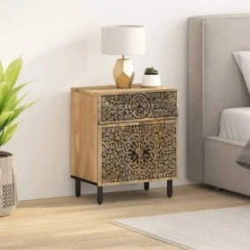 Mesita de noche madera maciza de mango 50x33x60 cm de , Mesitas de noche - Ref: Foro24-358223, Precio: 119,71 €, Descuento: %