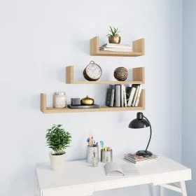 Wall shelves 3 pieces oak-colored plywood by vidaXL, Shelves and shelves - Ref: Foro24-800201, Price: 22,19 €, Discount: %