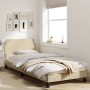 Estructura de cama con cabecero de tela color crema 80x200 cm de , Camas y somieres - Ref: Foro24-373070, Precio: 101,56 €, D...