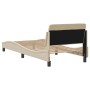 Estructura de cama con cabecero de tela color crema 80x200 cm de , Camas y somieres - Ref: Foro24-373070, Precio: 101,56 €, D...
