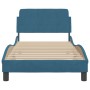 Estructura de cama con cabecero terciopelo azul 90x200 cm de , Camas y somieres - Ref: Foro24-373116, Precio: 112,92 €, Descu...