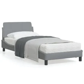 Estructura de cama con cabecero de tela gris claro 90x190 cm de , Camas y somieres - Ref: Foro24-373085, Precio: 125,46 €, De...