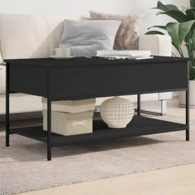 Mesa de centro madera de ingeniería y metal negro 100x50x50 cm de , Mesas de centro - Ref: Foro24-845346, Precio: 65,95 €, De...