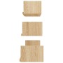 Estantes de pared 3 piezas madera contrachapada color roble de vidaXL, Estantes y estanterías - Ref: Foro24-800201, Precio: 2...