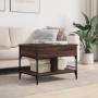 Mesa de centro madera ingeniería metal marrón roble 70x50x50 cm de , Mesas de centro - Ref: Foro24-845365, Precio: 70,66 €, D...