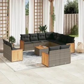 Set de sofás de jardín 12 pzas con cojines ratán sintético gris de , Conjuntos de jardín - Ref: Foro24-3260590, Precio: 870,2...