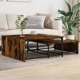 Stackable coffee tables, 2 pieces, wood and smoked oak metal. by , Coffee table - Ref: Foro24-845333, Price: 80,15 €, Discoun...