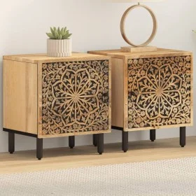 Mesitas de noche 2 uds madera maciza de mango 40x33x46 cm de , Mesitas de noche - Ref: Foro24-358209, Precio: 152,12 €, Descu...