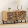 Mesitas de noche 2 uds madera maciza de mango 40x33x46 cm de , Mesitas de noche - Ref: Foro24-358209, Precio: 155,44 €, Descu...