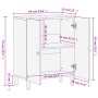 Armario auxiliar madera maciza de mango 60x33x75 cm de , Aparadores - Ref: Foro24-358214, Precio: 185,72 €, Descuento: %