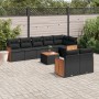 Set de sofás de jardín 8 piezas y cojines ratán sintético negro de , Conjuntos de jardín - Ref: Foro24-3260235, Precio: 574,3...