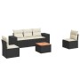 Set de sofás de jardín 6 piezas y cojines ratán sintético negro de , Conjuntos de jardín - Ref: Foro24-3225384, Precio: 338,8...
