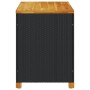 Caja de almacenaje jardín madera acacia ratán negro 110x55x63cm de , Cajas de almacenaje para exteriores - Ref: Foro24-366285...