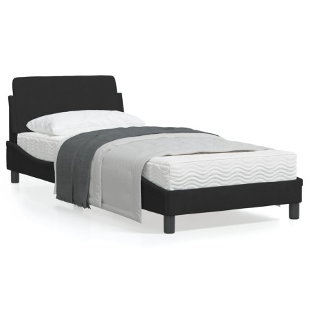 Estructura de cama con cabecero de terciopelo negro 90x200 cm de , Camas y somieres - Ref: Foro24-373114, Precio: 135,64 €, D...