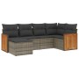 Set de muebles de jardín 6 pzas y cojines ratán sintético gris de , Conjuntos de jardín - Ref: Foro24-3260261, Precio: 387,08...