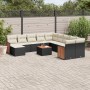 Set de sofás de jardín 12 piezas cojines ratán sintético negro de , Conjuntos de jardín - Ref: Foro24-3260656, Precio: 727,68...