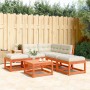 Set de sofás jardín 5 pzas con cojines madera pino marrón cera de , Conjuntos de jardín - Ref: Foro24-3216967, Precio: 512,96...