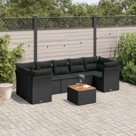 Set de sofás de jardín 8 piezas y cojines ratán sintético negro de , Conjuntos de jardín - Ref: Foro24-3223507, Precio: 523,2...