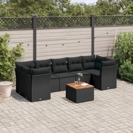 8-piece garden sofa set and black synthetic rattan cushions by , Garden sets - Ref: Foro24-3223507, Price: 523,24 €, Discount: %