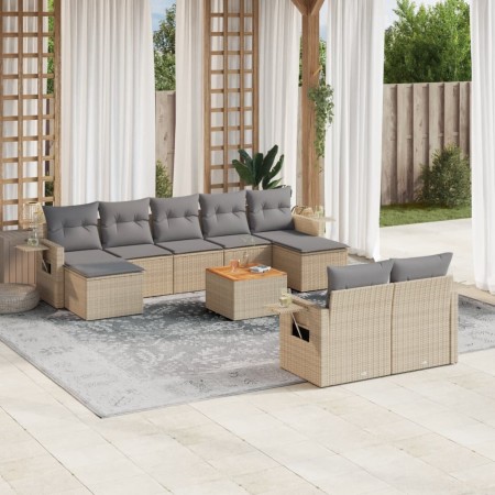 Juego de sofás jardín con cojines beige 10 pzas ratán sintético de , Conjuntos de jardín - Ref: Foro24-3257109, Precio: 670,9...