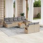 Juego de sofás jardín con cojines beige 10 pzas ratán sintético de , Conjuntos de jardín - Ref: Foro24-3257109, Precio: 670,9...