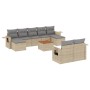 Juego de sofás jardín con cojines beige 10 pzas ratán sintético de , Conjuntos de jardín - Ref: Foro24-3257109, Precio: 670,9...