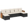 Set de comedor de jardín 7 pzas y cojines ratán sintético negro de , Conjuntos de jardín - Ref: Foro24-3260313, Precio: 393,2...