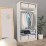 Armario de madera contrachapada blanco brillante 100x50x200 cm de vidaXL, Armarios roperos - Ref: Foro24-800231, Precio: 218,...