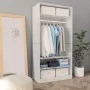 Armario de madera contrachapada blanco brillante 100x50x200 cm de vidaXL, Armarios roperos - Ref: Foro24-800231, Precio: 189,...
