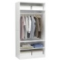 Armario de madera contrachapada blanco brillante 100x50x200 cm de vidaXL, Armarios roperos - Ref: Foro24-800231, Precio: 218,...