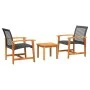 Juego de bistro de 3 piezas ratán PE negro y madera de acacia de , Sofás modulares de exterior - Ref: Foro24-367601, Precio: ...