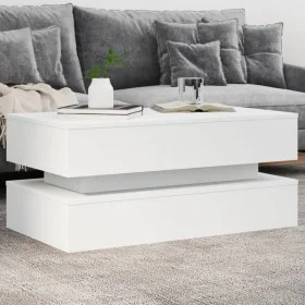 Mesa de centro con luces LED blanco 90x50x40 cm de , Mesas de centro - Ref: Foro24-839861, Precio: 96,58 €, Descuento: %