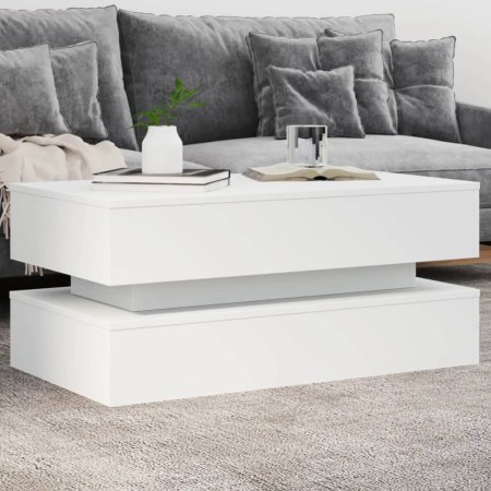 Mesa de centro con luces LED blanco 90x50x40 cm de , Mesas de centro - Ref: Foro24-839861, Precio: 87,89 €, Descuento: %