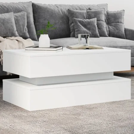 Mesa de centro con luces LED blanco 90x50x40 cm de , Mesas de centro - Ref: Foro24-839861, Precio: 96,58 €, Descuento: %
