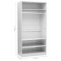Armario de madera contrachapada blanco brillante 100x50x200 cm de vidaXL, Armarios roperos - Ref: Foro24-800231, Precio: 218,...