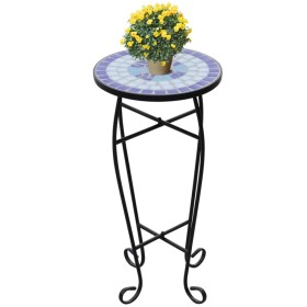 Mesa auxiliar para plantas mosaico azul y blanco de , Soportes para macetas - Ref: Foro24-41128, Precio: 40,76 €, Descuento: %