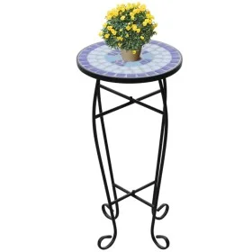 Mesa auxiliar para plantas mosaico azul y blanco de , Soportes para macetas - Ref: Foro24-41128, Precio: 42,10 €, Descuento: %