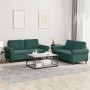 Juego de sofás con cojines 2 piezas terciopelo verde oscuro de , Sofás - Ref: Foro24-3202212, Precio: 541,48 €, Descuento: %