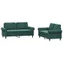 Juego de sofás con cojines 2 piezas terciopelo verde oscuro de , Sofás - Ref: Foro24-3202212, Precio: 531,29 €, Descuento: %