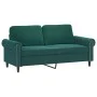 Juego de sofás con cojines 2 piezas terciopelo verde oscuro de , Sofás - Ref: Foro24-3202212, Precio: 531,29 €, Descuento: %