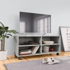 Mueble de TV con ruedas contrachapada gris hormigón 90x35x35 cm de vidaXL, Muebles TV - Ref: Foro24-800184, Precio: 56,72 €, ...