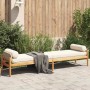 Banco de jardín con cojín ratán sintético acacia beige de , Bancos de jardín - Ref: Foro24-366301, Precio: 224,32 €, Descuent...