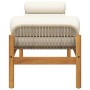Banco de jardín con cojín ratán sintético acacia beige de , Bancos de jardín - Ref: Foro24-366301, Precio: 224,32 €, Descuent...